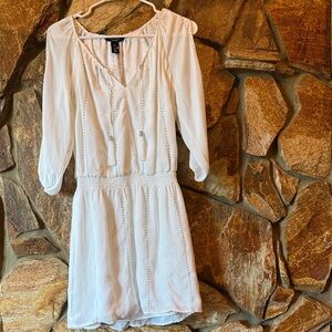 White House Black Market White Long Sleeve Dress